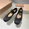 Paris Ballet Fashion Designer Professional Dance Shoes Satin Ballerinas MM Platform Bowknot Shallow Mouth Single Shoe Flat Sandals for Women 37-40