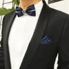 Good fashion Formal commercial Flash Wedding Groom man suit black Burgundy navy blue mens bow tie 240320