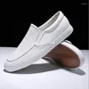 Casual Shoes 2024 Leisure Men Pu Leather Flats Slip On Outdoor Low Top Lazy Non Loafers Moccasins For Male