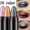 16 Färg Highlighter Eyeshadow Pencil Waterproof Glitter Matte Naken Eye Shadow Makeup Pigment Cosmetics White Eyeliner Pen C4FL#