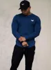 Long Sleeve Tshirt Men Solid Color Cotton T-shirt Bodybuilding Underwear Shirts Spring Jogger Sports Muscle Exercise 3XL 240315