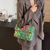 Bolsos de hombro de gran capacidad con cordón, bolso de mensajero de estilo chino con estampado Floral de lona y flores grandes del noreste para mujeres y niñas