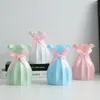 Vases Plastic Colored Vase No Burr Macaron Color Potted Container Ornaments Break-resistant Handcrafted Flower Pot Desk