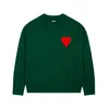 Pulls pour hommes Paris Fashion Mens Designer Pull tricoté brodé coeur rouge couleur unie Big Love col rond manches courtes pour hommes et garder au chaud