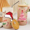 Window Stickers 1Pcs Christmas UV Cup With Crystal Label Logo Pattern Glass Water Decorative Film