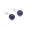 Baumelnde Ohrringe 10MM 12mm Bluesand Stein Umweltschutz Charms für Frauen Modeschmuck