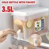 Storage Bottles 3.5L Kettle With Faucet Large Capacity Cold Lemonade Bottle Home Refrigerator Cool Bucket Ice Water Juice Teapot