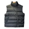 Gilet da donna Gilet Donna Colletto alla coreana Gilet casual Cotone leggero Aggiunto Cardigan senza maniche Giacche trapuntate a vita Top larghi