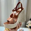 Chanvre corde coins sandales chaussures femmes authentique en cuir épais semelle sexy chaussures de fête sexuelles femmes