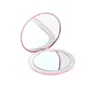 TSHOU613 Mini miroir cosmétique de maquillage circulaire éclairé par LED pliable 10X grossissant miroirs d'éclairage ronds voyage compact U2JD 240314