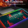 Накладки с логотипом AMD. Игровой коврик для мыши. Игровой коврик. RGB светодиодная установка. Украшение для геймера. Крутой светящийся коврик для мыши. Республика геймеров с ковриком для кабеля.