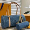 PAPILLON Borsa a tracolla in denim da donna di alta qualità Borsa sotto le ascelle 2 in 1 Borsa da donna di design Portafoglio staccabile