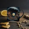 Muggar keramiska bokälskare mugg vatten bokhylla kaffe för älskare unik bibliotekshylla cup med mönster