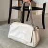 Bolsa feminina de couro pu, bolsa tipo estilingue de grande capacidade, cor sólida, alça ajustável, corrente de viagem, mensageiro