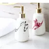 Płynna dozownik mydła Nordic Home El łazienka Złoty marmurowy wzór ceramiczny balsam do dekoracji akcesoria do dekoracji