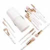 Beili 15 pièces pinceaux de maquillage avec seau de rangement Premium professionnel fond de teint fard à paupières Eyeliner ensemble de pinceaux de mélange des yeux 03E9 #