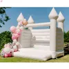 utomhusaktiviteter kommersiella vita bröllop studsar födelsedagsfest uppblåsbar jumper bouncy castle till försäljning-4,5x4,5 m (15x15ft) med fläkt