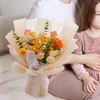 Decorative Flowers Crochet Rose Flower Bouquet Artificial Cute Mix For Mother's Day Wedding Girlfriend Birthday Thanksgiving