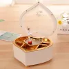 Boxes Heart Shape Dancing Ballerina Music Box PLastic Jewellery Girls Carousel Hand Crank Mechanism Gift WF1021