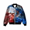 Men's Jackets Fashion Women/Men's 3D Print Frankenstein Zipper Bomber Men Overcoat Mens Coat Zip Up CT2