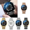 Wristwatches Fashion Men Black Stainless Steel Watch Luxury Calendar Quartz Wrist Mens Business Watches For Man Clock Relogio Masculino