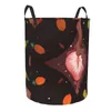 Laundry Bags Basket Watercolor Chocolate With Strawberry Cloth Folding Dirty Clothes Toys Storage Bucket Household