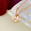 designer necklace love pendants double chain gold silver women fahion jewelry classic festival party circle stainless steel charm necklaces woman pendant jewlery