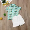 Conjuntos de roupas Criança Crianças Bebê Menino Roupas de Abacaxi 1-6Y Camisa de Manga Curta Tops Shorts Calças Roupas Formais