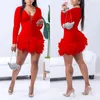 Casual Dresses Mini Dress for Women Summer 2024 Frocks Badrums Fairy Tunic French Style Vintage Elegant Pareo Robe Solid Color Deep V