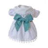 Vêtements de chien Robe de princesse avec jupe Bowknot Printemps Robes de mariée d'été mignon doux mince petit style charmant