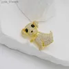Pins Brooches GLSEEVO Natural Freshwater Pearl Sparkly Zircon Set Brooch 18K Gold Plated Cute Puppy Shed Brooch ly Jewelry GO0510 L240323