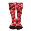 Women Socks Cherries Tomatoes Stockings Couple Fruit Print Breathable Leisure Outdoor Sports Anti Bacterial Gift Idea