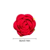 Kwiaty dekoracyjne 1PC sztuczny 8/10 cm dzianin Fake Flower Head Rose Crochet Bukiet Wedding Walentynki Dekoracja prezentowa Wreath