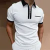 Männer Polos 2024 Sommer Herren Neue Europäische amerikanische T-Shirts Herren Polo Neck Mode Slim Fit Pocket Herren Polo T-Shirt S-3xl L240320