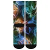 Women Socks Colorful Liquid Abstract Print Harajuku Stockings Autumn Anti Slip Men Soft Printed Running Sports