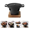 Grill japonais charbon de charbon Hibachi grilling Table coréenne Iron Cast Barbecue Pan Plaque intérieure Teppanyaki Service Shichirin 240314