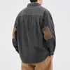 Chemises décontractées pour hommes hommes japonais streetwear vintage vintage lâche longue manche en velours côtelé des femmes surdimension