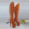 Chaussures de danse Auman Ale 26CM/10 pouces, tige en PU, Sexy, exotique, talon haut, plateforme, bottes de fête pour femmes, pôle 076-1