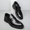 Casual Shoes Autumn Black Men Slip On Business Moccasins Breathable Italian Leather Loafer Driving