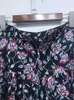 Saias de algodão mini saia feminina floral impresso a-line zíper 2024 primavera verão feminino curto jupe