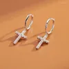 Hoop Earrings S925 Sterling Silver Jewelry With Cross Religious Hypoallergenic For Fashion Women Party Gifts Wholesale