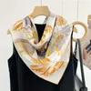 14mm 100% Silk Bandana Scarf Neckerchief Winter Print Stor fyrkantig Silk Shawe Cape Echarpe 35x35 240312