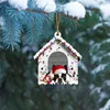 Dekorativa figurer Julhängen Söta tecknad sovande hundbil Party Hemdekoration Träd hängande prydnadsfestivalartiklar