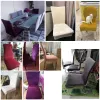 Linens 1/2/4/6 pièces Housse de chaise super douce en tissu véritable Veet Housses de siège de bureau luxueuses Housses de chaise extensibles pour salle à manger hôtel