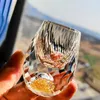 Wine Glasses Luxury Crystal Glass Vodka Sake Shochu Bar Liqueur Double Bottom Gold Foil Tea Cup High-end Gift Hard Liquor