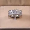 High quality Moissanite Diamond Gemstone Wedding Rings For Women Men Inlay CZ Zircon Lovers Engagement Rings Party Fine Jewelry Gifts