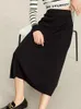 Skirts AMII Minimalist Knitted Women 2024 Winter Loose Simple A-line Office Lady Elastic Waist Solid Female Skirt 12354013