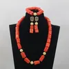 Комплект ожерелья и серег, простые оригинальные коралловые бусины, ювелирные изделия из натурального браслета, свадебный ABL981