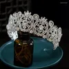 Hårklipp lyxiga kronor för kvinnor Crystal Rhinestone Tiara bröllop brud huvudbonad barock prinsessan brud krona quinceanera