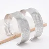 Bangle Bohojewelry Store Dwa konstrukcje styl retro etniczny srebrny srebrny teksturowane otwarte metalowe bransoletki